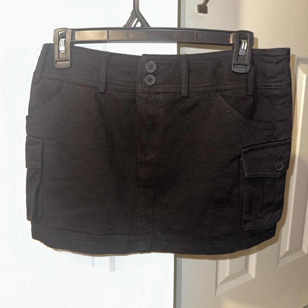 Edikted Black Cargo Mini Skirt